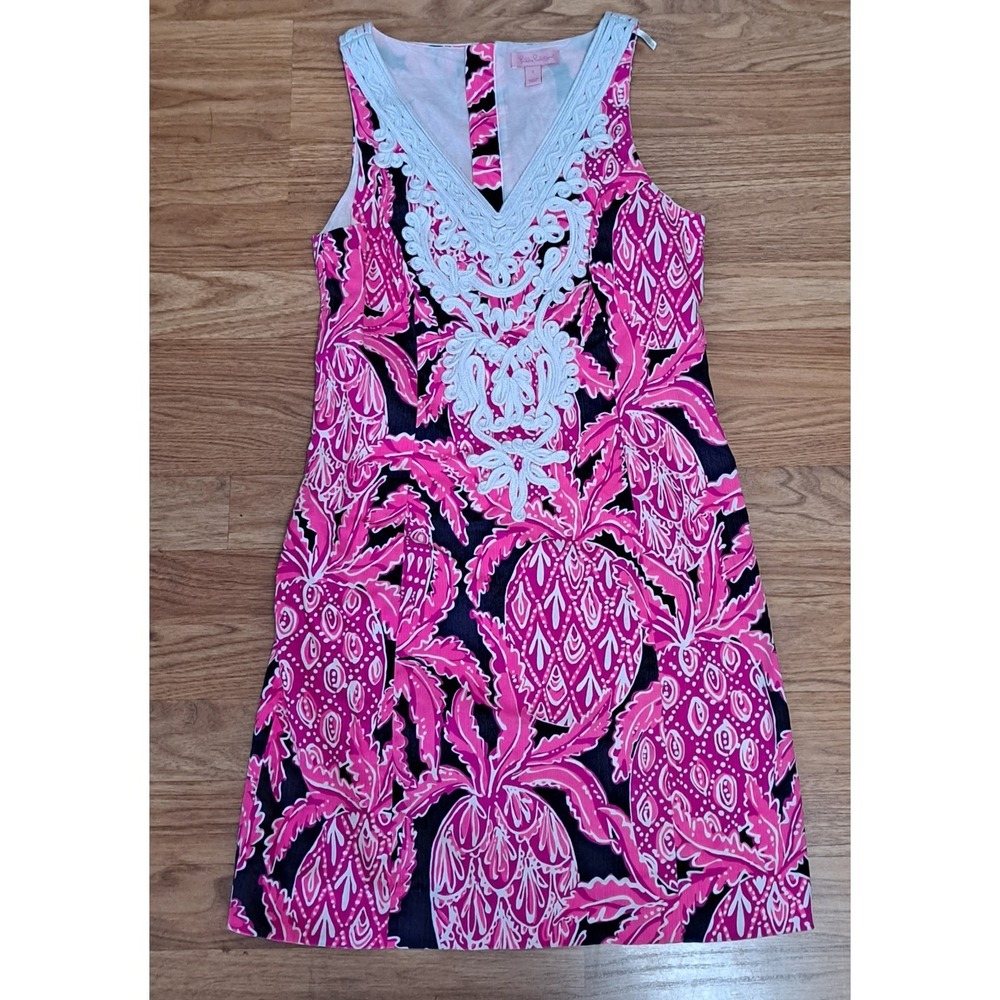 Lilly Pulitzer Women's Multicolor Floral Sleeveless Tank Dress Cotton Size 0